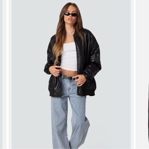 edikted leather bomber jacket